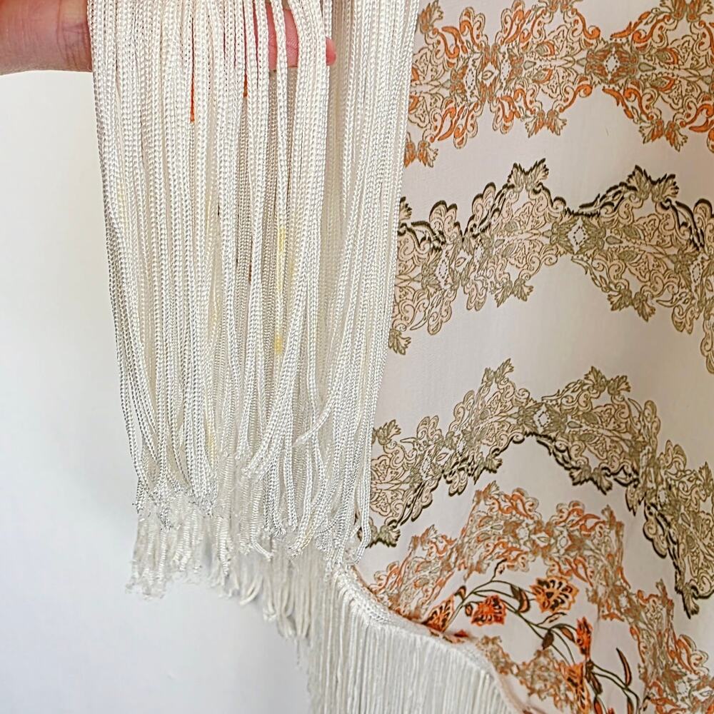 Coco + Jameson Kimono Cardigan Floral Fringe Tassel Boho Festival Hippie Gypsy - Picture 15 of 15